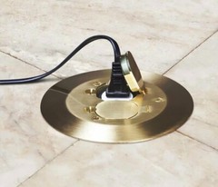 Hubbell Raco D54963 Low Profile Floor Box Cover Polished Brass Round