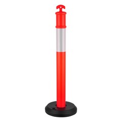 Uimoso Set of 9 Traffic Delineator Posts with Fillable Bases, 48 Inches Tall