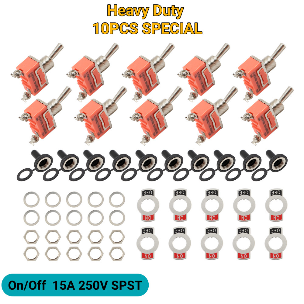 10X Toggle SWITCH ON/OFF Heavy Duty 15A 250V SPST Terminal Car Boat