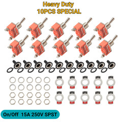 10X Toggle SWITCH ON/OFF Heavy Duty 15A 250V SPST Terminal Car Boat