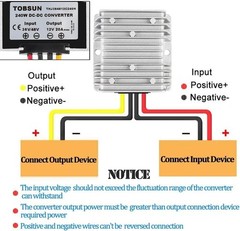 20A 240W DC 18V 20V 24V 36V 48V to 12V Step Down Voltage Converter with Fuse