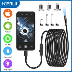1920P HD Endoscope Borescope 8mm Inspection Snake Camera for iPhone Android iOS