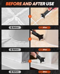 Saker Silicone Caulking Tool 3-in-1 Grout Removal and Sealant Black