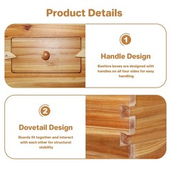 10-Frame Medium Super Bee Box Wax Coated Beehive Langstroth Honey Super Bee Box