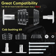 KF04058BK Body Cab Bushing Kits Body Mount Bushing Kit for 1999-2007 Ford Sup…