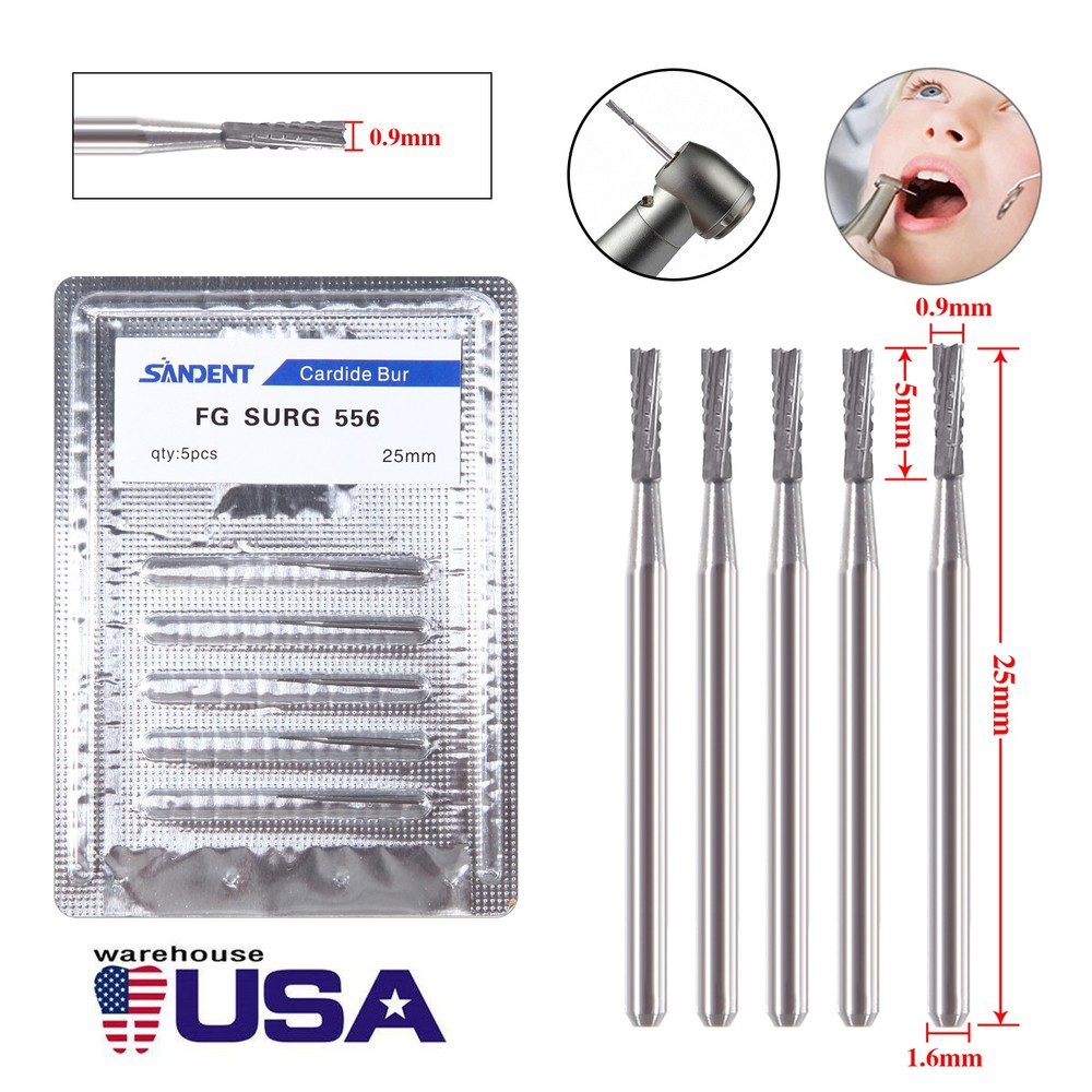 Dental Surgical Burs 2-5 557 330 Long FG SURG FGOS SL Carbide Bur For High Speed