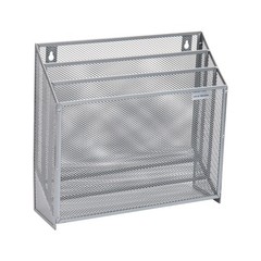 Vertical File Storage, Desktop Organizer, Wall Mount, Office, Metal Mesh, 12….