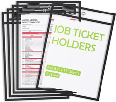25 Pack Job Ticket Holders 10X13 Inches-Dry Erase Pockets Sleeves Shop Ticket…
