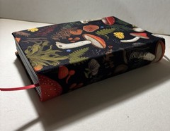 Handmade Mushroom Fabric – Sketchbook Blank Journal Book – 8. 5 in. x 5.8 in.