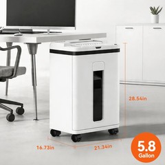 QUIETLEMON 200 Sheet Auto Feed Paper Shredder P-5 Micro Cut 5.8 Gal Office Home.