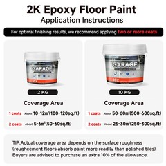Garage Floor Epoxy Kit, 2K Epoxy Floor Paint with Tools, Epoxy Coating for Concr