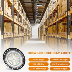 2Pack 300W UFO Led High Bay Light Industrial Commercial Warehouse Led Shop Light