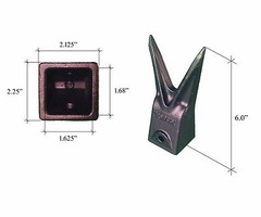 4 – Hensley Style Twin Tiger Rock Bucket Teeth w Roll Pins – X156WTL , P156