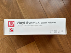 Lot of 3 Packs, Basic Vinyl Synmax Exam Gloves Latex- Protein- Powder-Free, XL