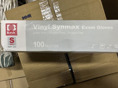 Two (2) Boxes Small Basic Vinyl Synmax Exam Gloves