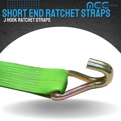 USA 3″ 4″ Ratchet Tie Down Short Fixed End Strap w/ J Hook for Flatbed Truck