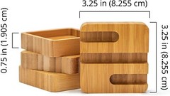 4 Pc Bamboo Desk Organizer Multi-use, Pens, Paperclips , Cell Phone, Note Pad