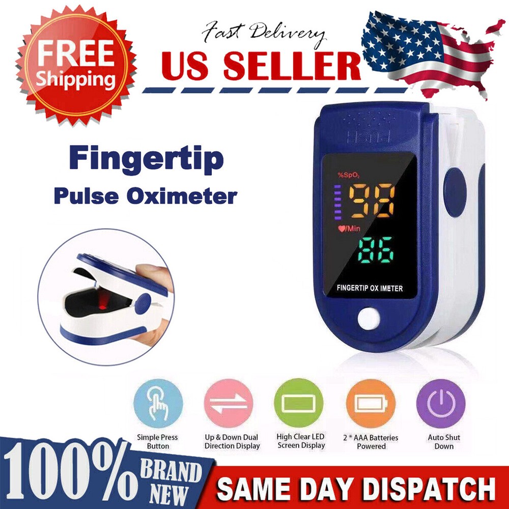 New Color LED Finger tip Pulse Oximeter Blood Oxygen SpO2 Monitor LK87 AAA USA