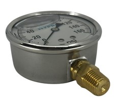 Hypro Glycerin Filled Pressure Gauge 2-1/2″ Face 1/4″ LM Stem, 0-160 PSI – GG160