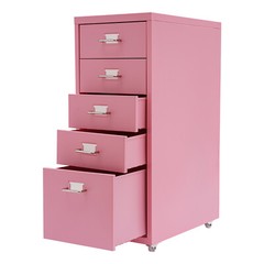 Metal File Storage Cabinet, 5 Drawer Under Desk Filing Cabinets with Wheels