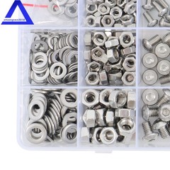 600PCS M3 M4 M5 M6 Stainless Steel Flanged Bolts and Nuts Kit,16 Common Sizes