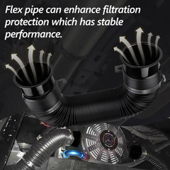 3″ Turbine Intake Pipe, Cold Air Intake Pipe 76MM Adjustable Flexible Hose Tube
