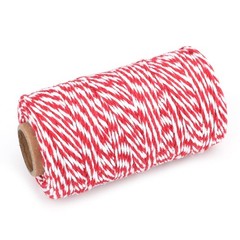 jijAcraft Red and White Twine, 2MM Cotton Bakers 2mm x 328ft,