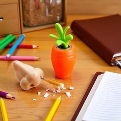 1Pc Mini Plastic Hand Powered Pencil Sharpener, Funny Nose, Student, Graphite…
