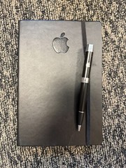 Apple Rare Swag Ruled Journal and Apple Branded Quality Black Pen