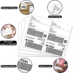 200-1000Labels Rounded Corner 8.5″x5.5″ Shipping Labels Half Sheet Self Adhesive