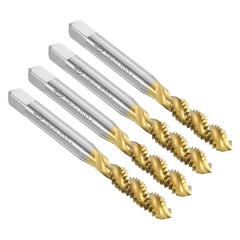 4pcs Spiral Flute Thread Taps 1/4-20 UNC Titanium Coated Screw Threading