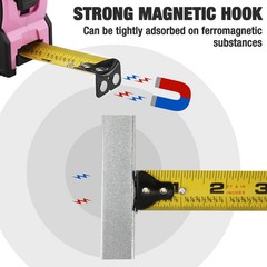 WORKPRO 25FT Pink Tape Measure, 1/8 Fractions Easy Read Measuring 7.6 m,