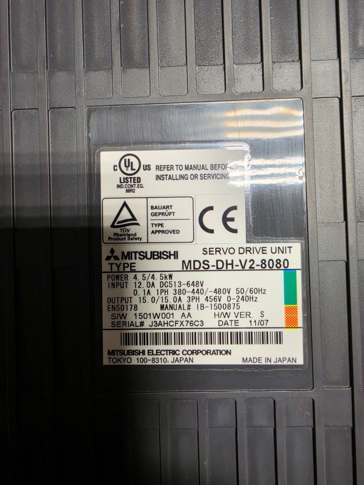 MITSUBISHI MDS-DH-V2-8080 SERVO DRIVE 4.5KW 12.0A