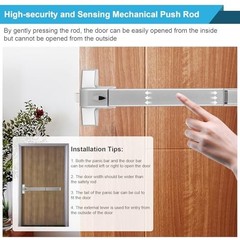 25.5″ Stainless Steel Panic Exit Device – Push Bar Door Lock for Single/Double D