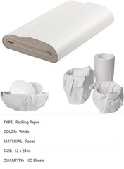 Packing Paper Sheets, 100 Pack, 12″ x 24″, White Newsprint