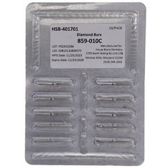 House Brand Dentistry 401701 FG 859-010C Needle Coarse Grit Diamond Burs 10/Pk