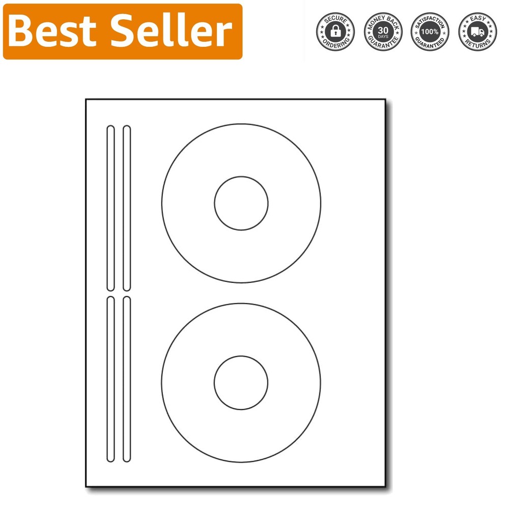16 Printable CD Labels – Matte White Stickers for Inkjet & Laser Printers