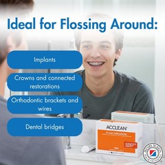 Acclean Floss Threaders, Dental Threaders 100 Count (Pack of 1), Blue