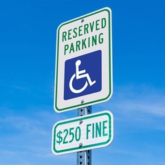 Handicap Parking Sign-18 X 12 Inch Aluminum Sign, with ADA Accessibility Symbol,