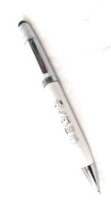 3ct pen Lot: Misprint Executive Metal Fidget Spinner Pens w/Stylus: WHITE