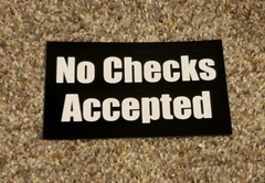 NO CHECKS ACCEPTED Sticker Sign *CHOOSE YOUR SIZE* Door Window Glass USA 2×9 3×5