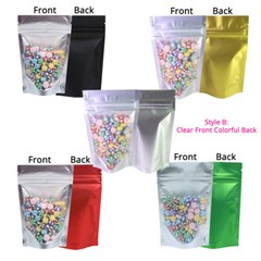 Both Sided Colored & Clear Front Colorful Back Foil Mylar Stand up Zip Lock Bags