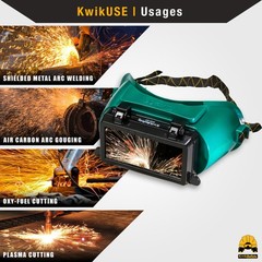 KwikSafety EAGLE EYES Welding Goggles ANSI Anti Fog Flip-Up #5 Lens + #10 Lens