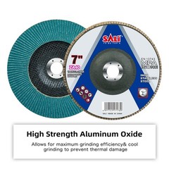 Sali 10 Pack Zirconia Flap Disc 40 Grit 7″ x 7/8-Inch Sanding Green