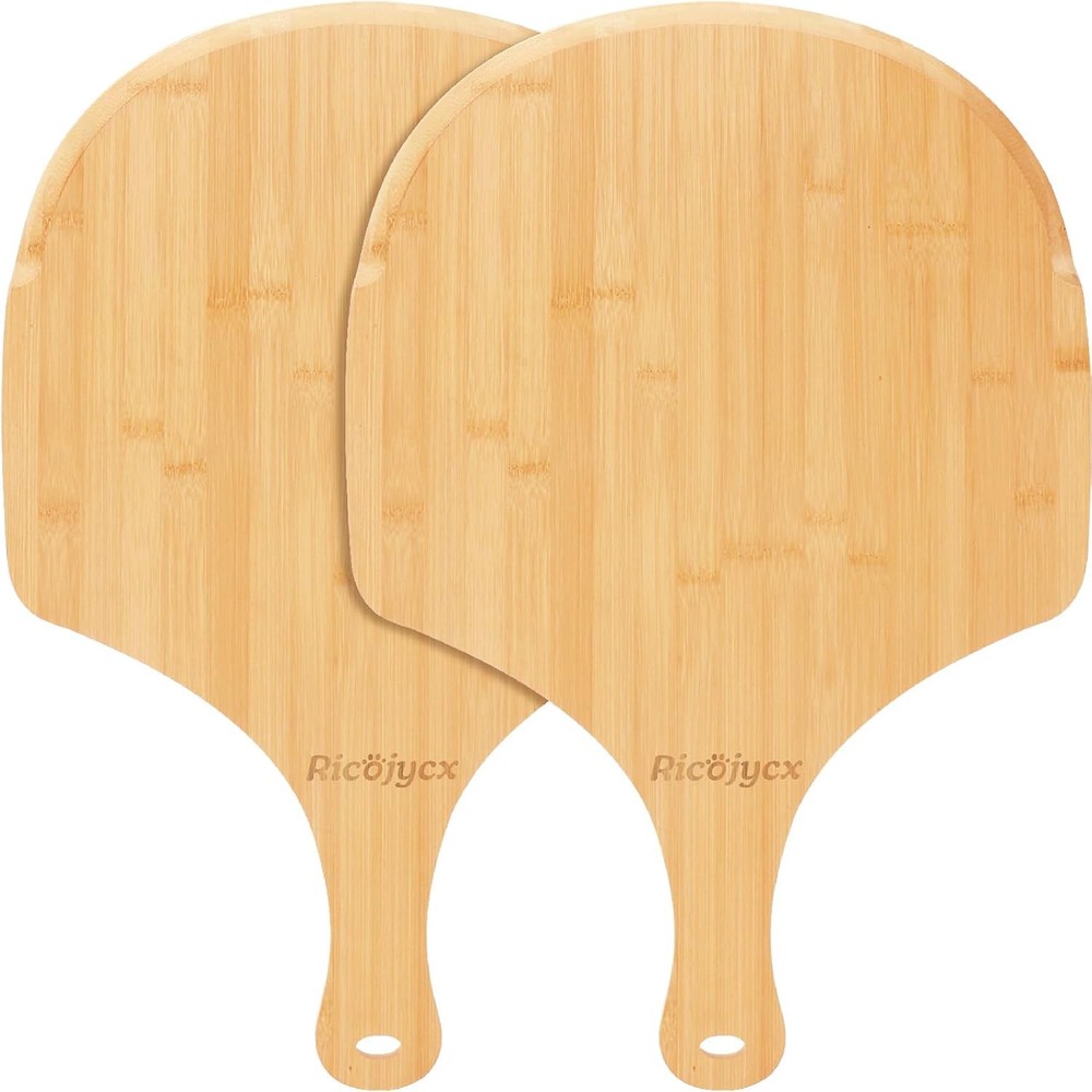 2Pack Natural Bamboo Pizza Peel 16 inch Wood Pizza Paddle Bread Cheese Vegetable