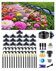 Automatic Drip Irrigation System with Adjustable Mist Sprayer for Gardens