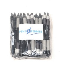 30 Misprint Click Pens MAXGLIDE Hub Pen Lot BLACK & GRAY Thick Rubber Grip
