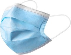 Fluid Resistant Disposable Face Masks, 3-Ply Ear Loop – 50 Count, Latex Free