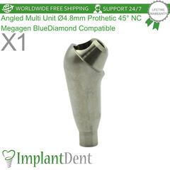 Angled Multi Unit Ø4.8mm Prothetic 45° NC Megagen BlueDiamond Compatible