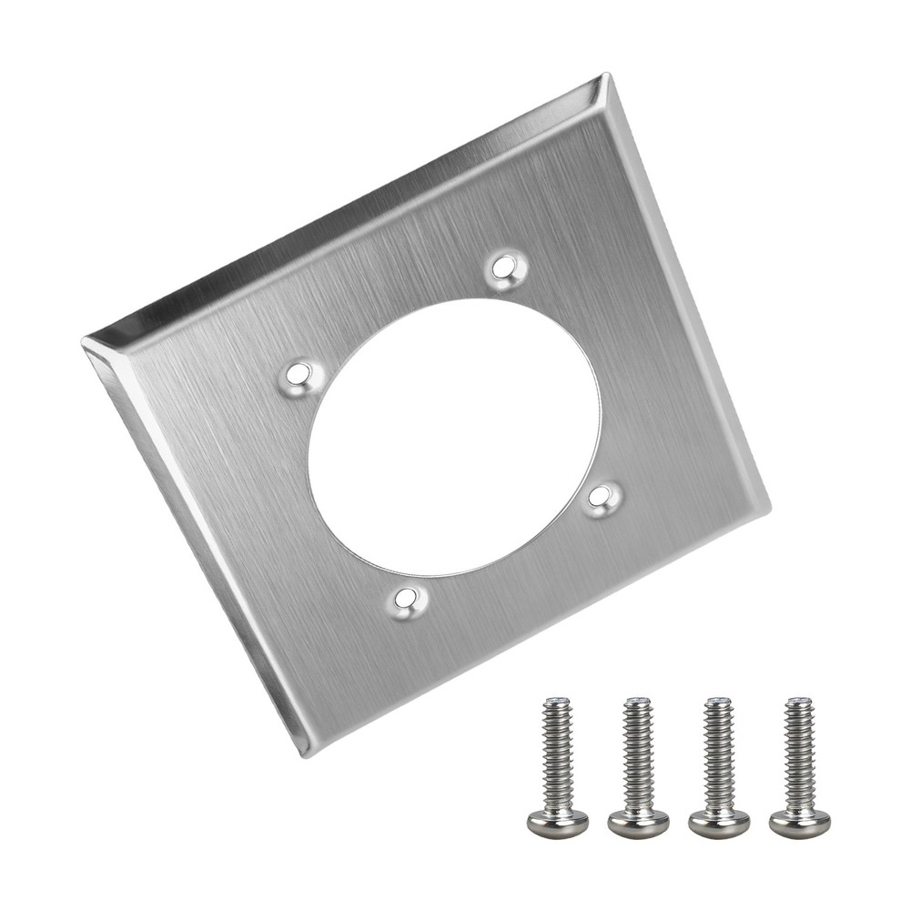 2 Gang Receptacle Wall Plate Single Hole W/ 4 Screws for 14-50R Hubbell HBL9450A